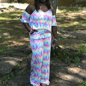 2-piece multi color romper